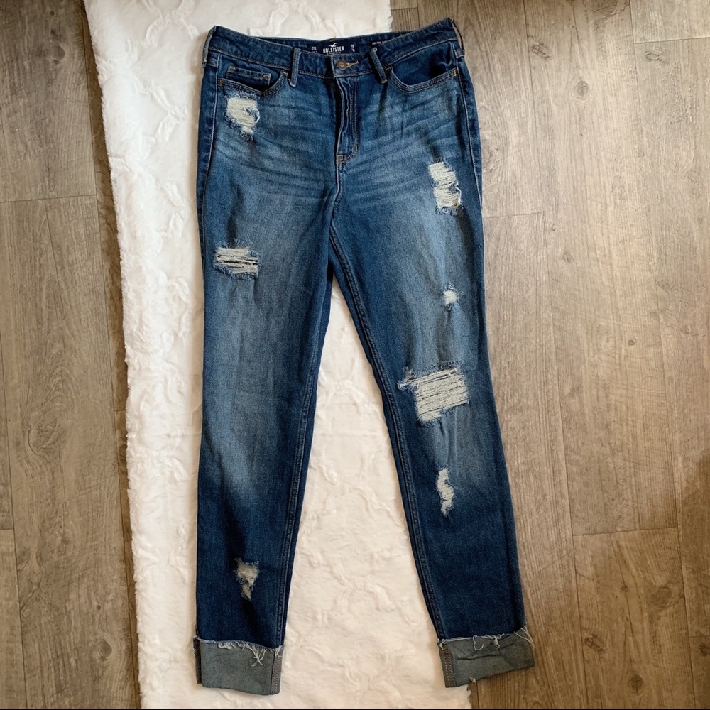 Hollister high rise super skinny jeans distressed